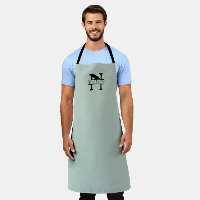 Tablier Apron de monogramme personnalisé vert (Porté)