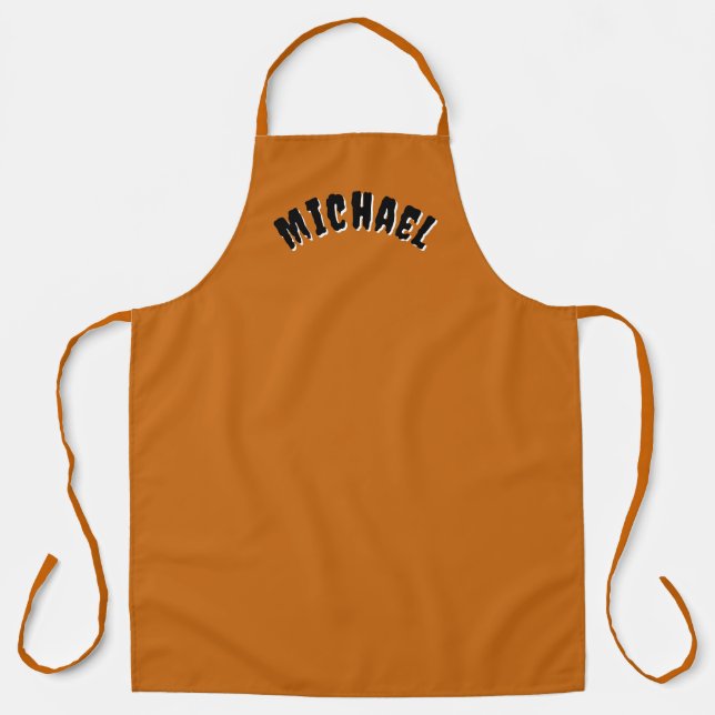 Tablier Apron de nom éffrayant (orange foncé et noir) (Recto)