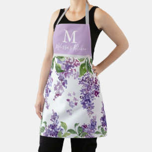 Tablier Apron de nom monographique personnalisé Purple Lil