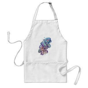 Tablier Apron de poulpe d'aquarelle