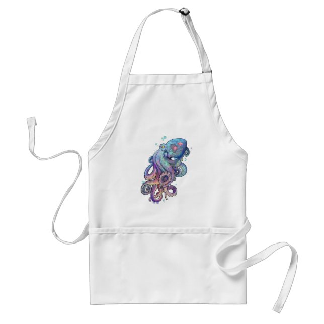 Tablier Apron de poulpe d'aquarelle (Devant)