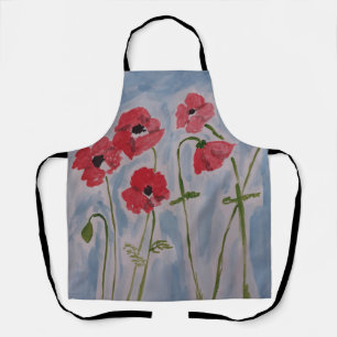 Tablier Apron des coquelicots rouges sauvages