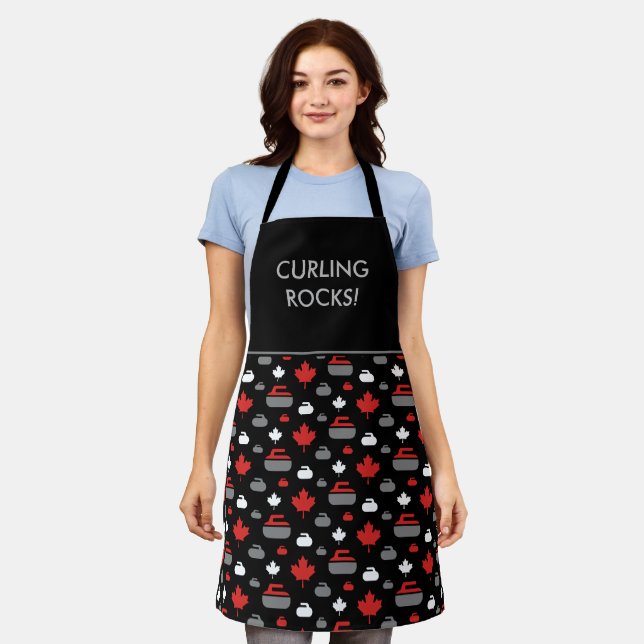 Tablier Apron des rochers de curling du Canada (Porté)