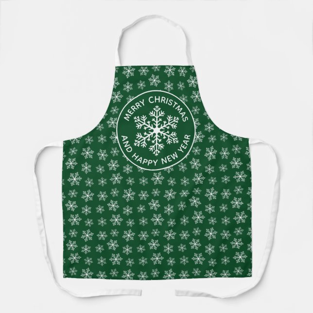Tablier Apron Motif de flocon vert (Recto)