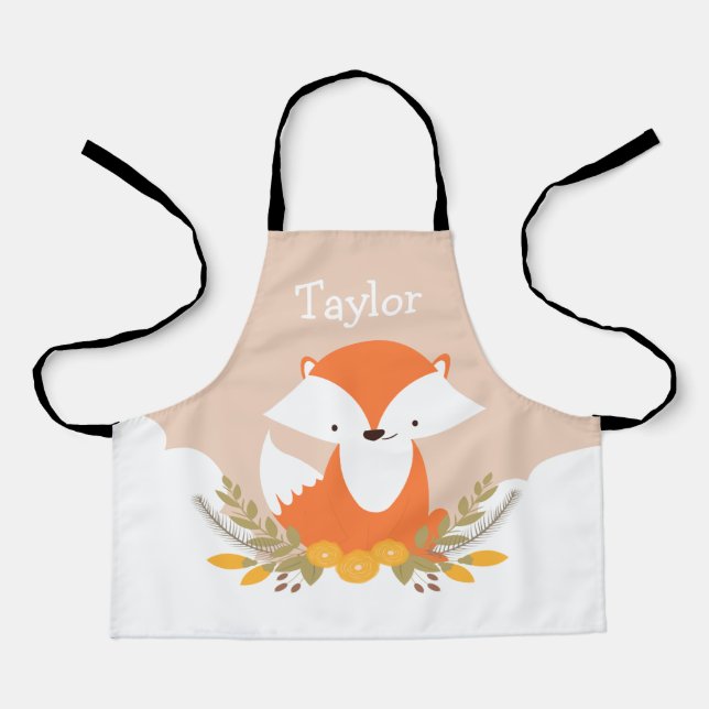 Tablier Apron Personnalisé Cute Woodland Fox Kids (Recto)