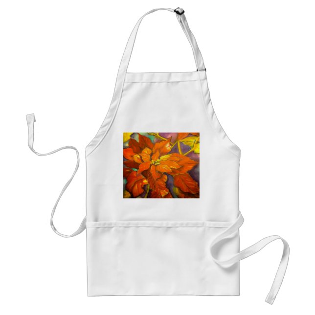 Tablier Apron — Poinsettia de Noël (Devant)