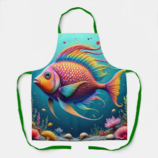 Tablier Apron With a Happy Fish