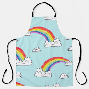 Tablier Aquarelle arc-en-ciel et nuages motif sans soudure
