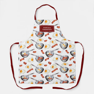 Tablier Aquarelle Bacon & Oeufs Petit-déjeuner Aliments No