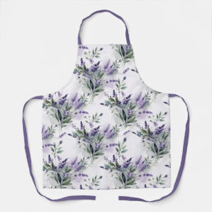 Tablier Aquarelle botanique de lavande violette