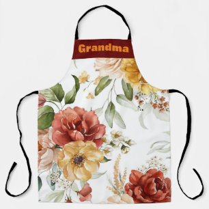 Tablier Aquarelle colorée Grandma Floral Custom