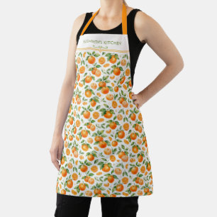 Tablier Aquarelle Cuisine Orange Citron Pâtisserie