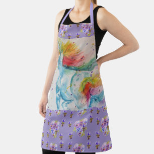 Tablier Aquarelle de Unicorne mou pourpre Apron d'animal f