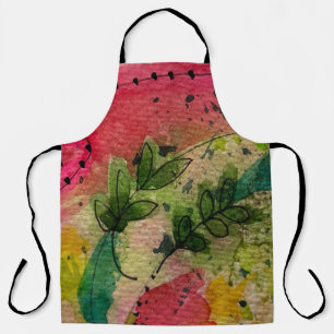 Tablier Aquarelle Et Encre Impressionnisme Abstrait Art
