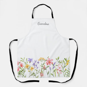 Tablier Aquarelle Fleur sauvage personnalisée