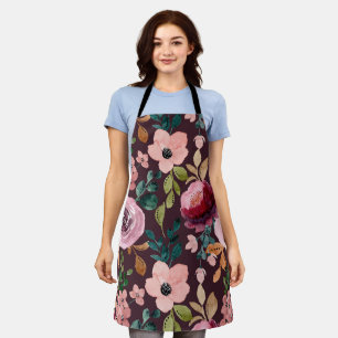 Tablier Aquarelle Florale Surface Motif-Fashion colorée