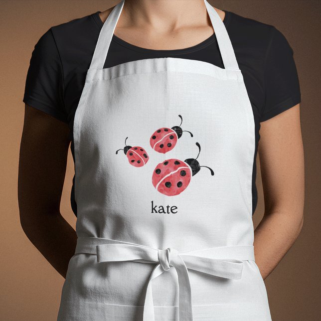 Tablier Aquarelle Ladybug Personnalisé Adulte Apron (Créateur téléchargé)
