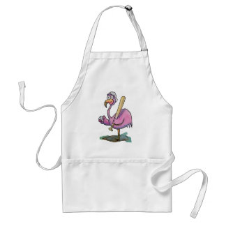 Tablier Aquarelle lunatique de Flamant rose rose de
