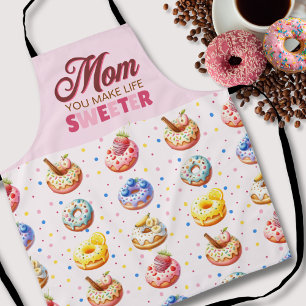 Tablier Aquarelle mignonne Donut Maman Tu Rends La Vie Plu