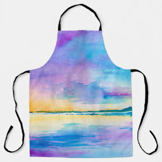 Tablier Aquarelle minimaliste Paysage abstrait : mer, ciel