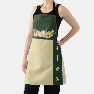 Tablier Aquarelle moderne fleurs colorées et personnaliser