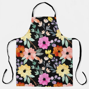 Tablier Aquarelle moderne Florale Fleurs Botaniques Jeter 