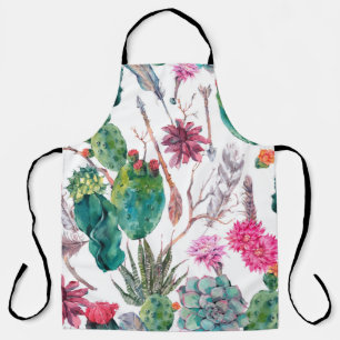 Tablier Aquarelle naturelle vintage exotique motif transpa