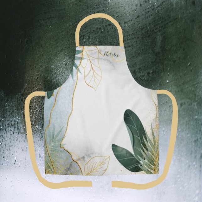 Tablier Aquarelle or/chasseur vert Congé Motif Apron (Créateur téléchargé)