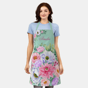 Tablier Aquarelle Pastel délicate Florales d'été