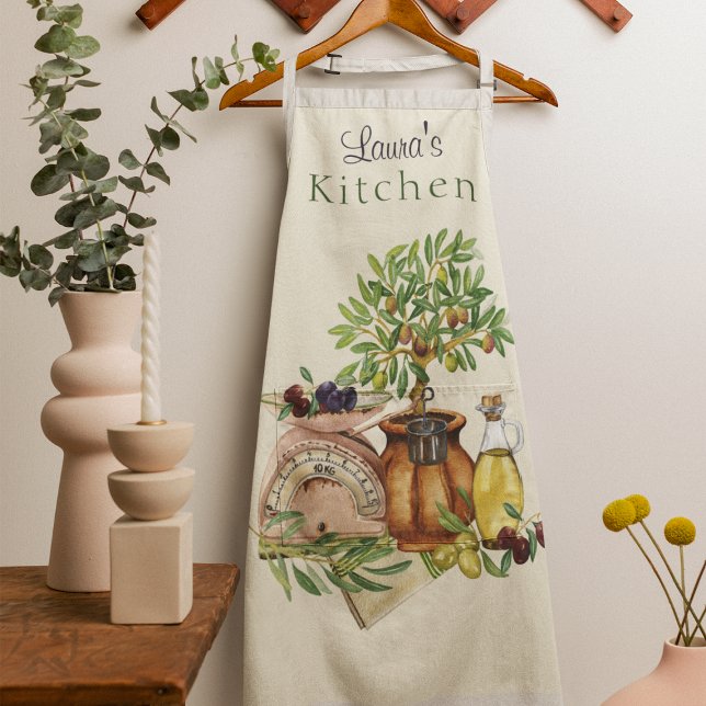 Tablier Aquarelle personnalisée Russe Italien (Créateur téléchargé)