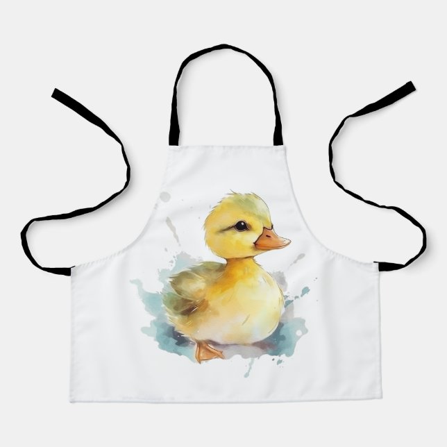 Tablier Aquarelle pour bébé canard tout-en-dessus Imprimer (Recto)