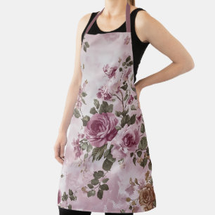 Tablier Aquarelle rose rose Vintage romantique Rose