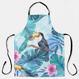 Tablier Aquarelle Toucans : Tropical Seamless