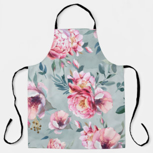 Tablier Aquarelle transparente motif de la pivoine et fleu