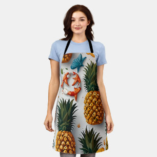 Tablier Aquarelle tropicale ananas Motif sans couture