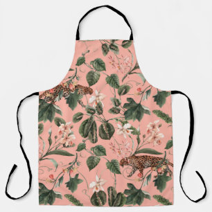 Tablier Aquarelle tropicale exotique motif avec orchidée,