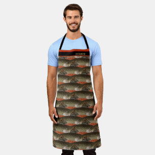 Tablier Aquarelle truite Motif Chef pêcheur cuisinier
