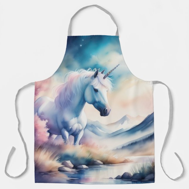 Tablier Aquarelle Unicorne (Recto)