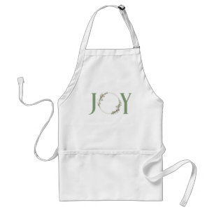 Tablier Aquarelle verte minimaliste Wreath Joie Noël