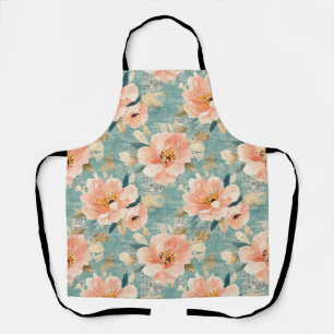 Tablier Aquarelle vintage Floral Abstrait Motif (1)