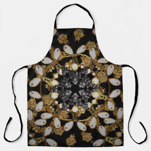 Tablier arabesques de style oriental. Vintage. Dentelle br