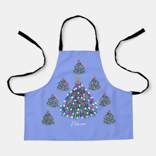 Tablier Arbre de Noël blanc violet bleu