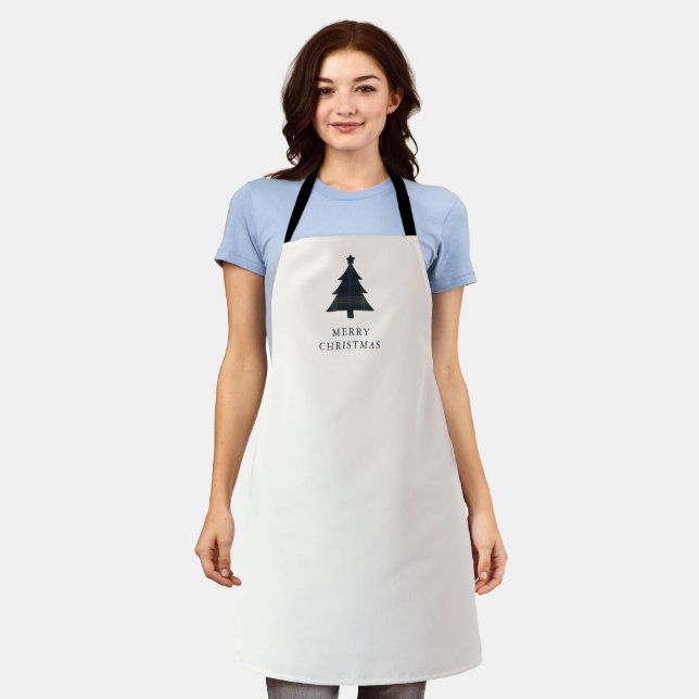 Tablier Arbre de Noël bleu et vert de la marine (Porté)