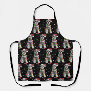Tablier Arbre de Noël Chiens Schnauzer Xmas Animal Familie