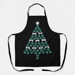 Tablier Arbre de Noël Patte de Chien Cadeau de Noël Mignon