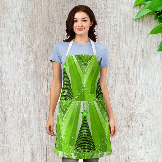 Tablier Arbre de Noël vert moderne avec étoile (Créateur téléchargé)