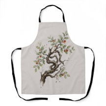 Arbre noueux & Fruits Rouges Aquarelle