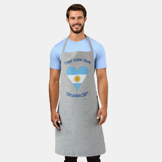 Tablier Argentine - Coeur du drapeau personnalisé (Porté)