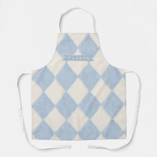 Tablier Argyle Flou Bleu Clair Prépa Personnalisé avec Pré