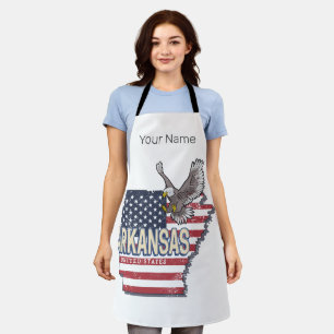 Tablier Arkansas États-Unis Carte Retro Vintage USA